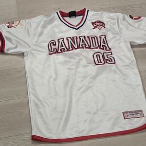 Vintage Y2K '05 FUBU White Jersey with Red Trim - Sports Collection Patch
